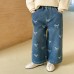 AiweiStyle Kids’ Printed Bow Jeans Pants – Cute, Stretchy, and Comfortable Denim for Girls